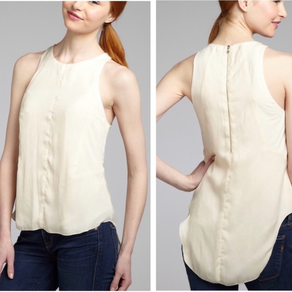 Rag & Bone Adeline 100% Silk High-Low Tank — Teal — Size XS